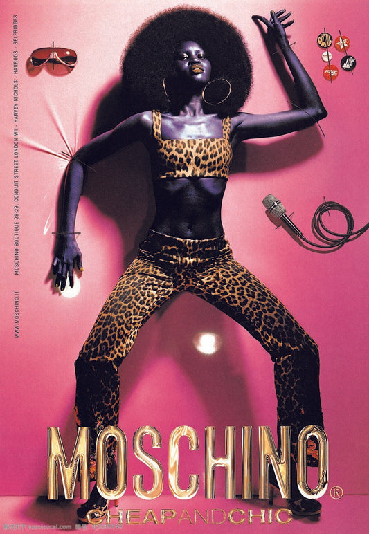 Moschino S/S 2000 Leopard Embroidered Mesh Dress - Campaign