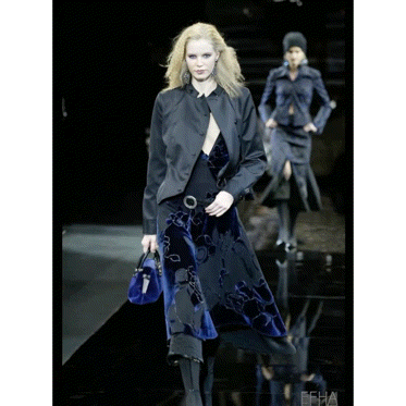 Emporio Armani 2004 Burned Velvet Floral Dress – runway