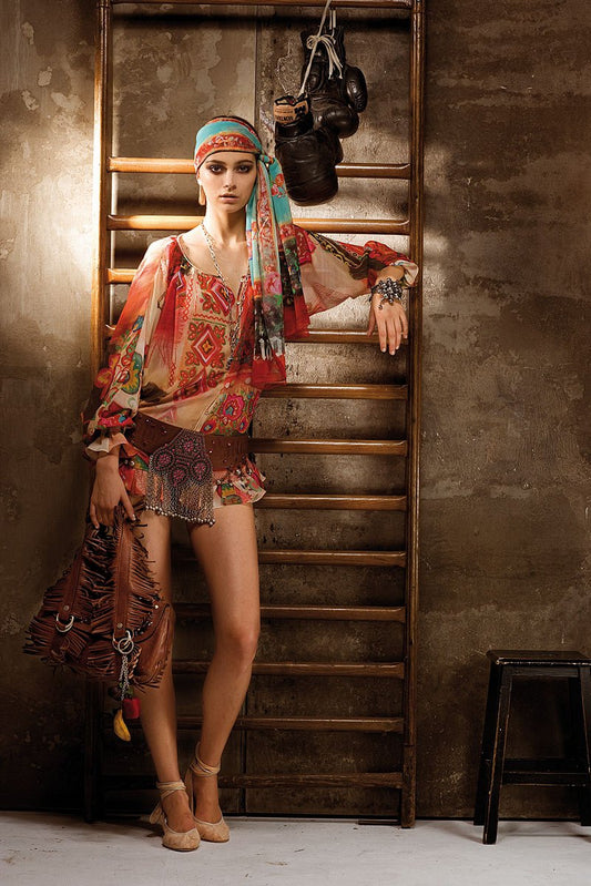 John Galliano 2008 Gypsy Silk Blouse - Campaign