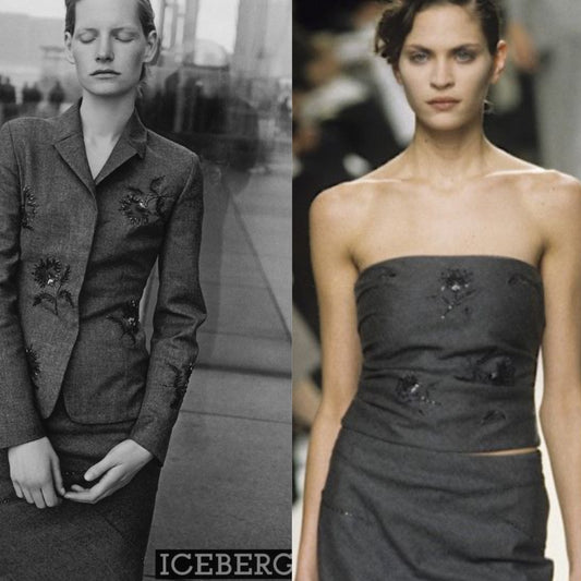 Iceberg 1998 velvet embellished skirt - documented