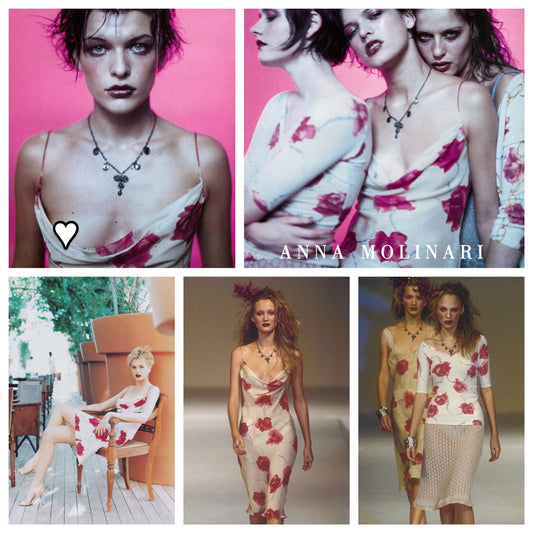 Anna Molinari S/S 1997 roses print dress - documented