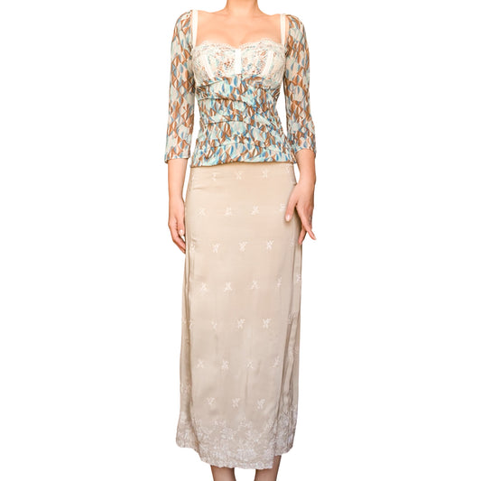 Alberta Ferretti 90s silk skirt