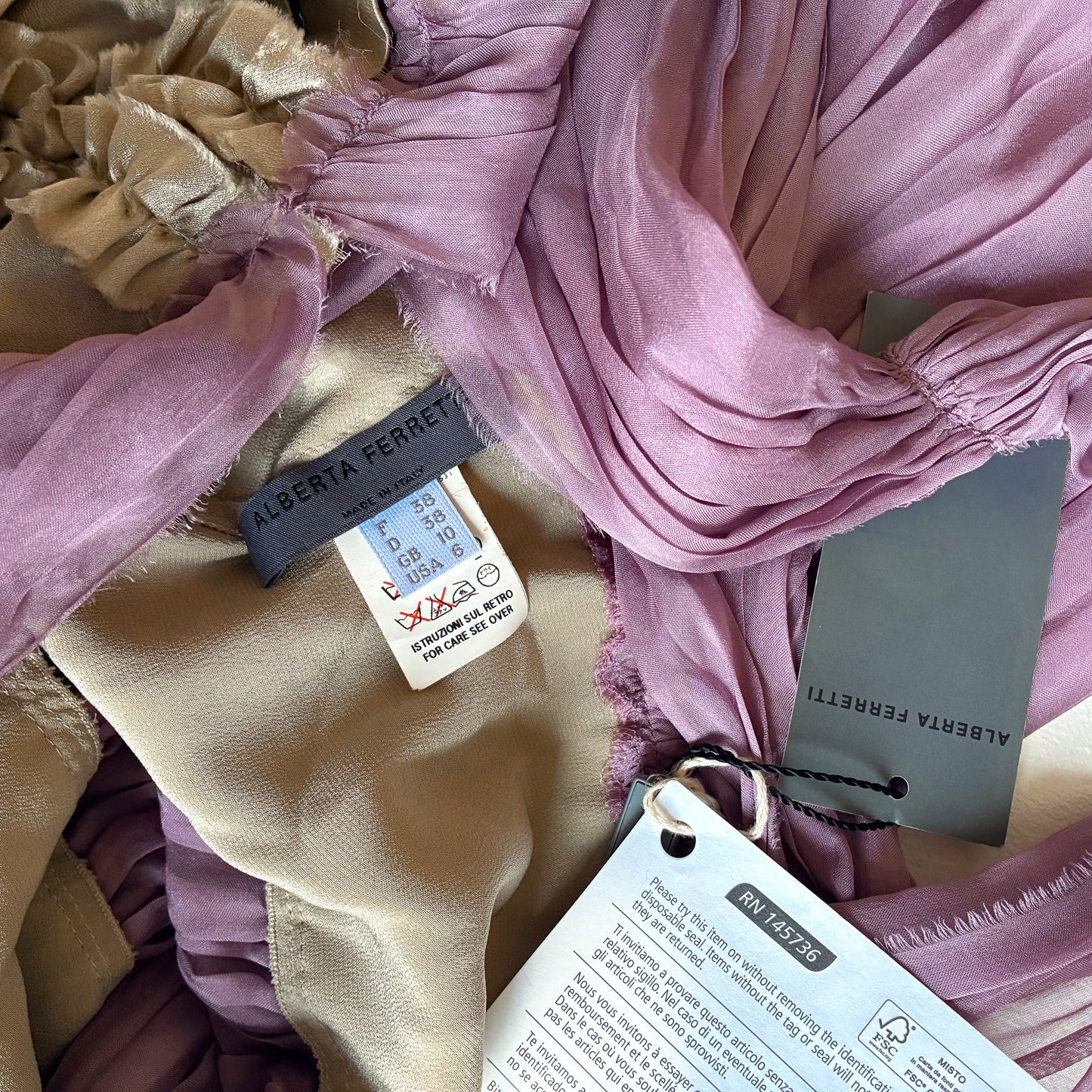 Alberta Ferretti 2006 lilac silk dress - runway / campaign