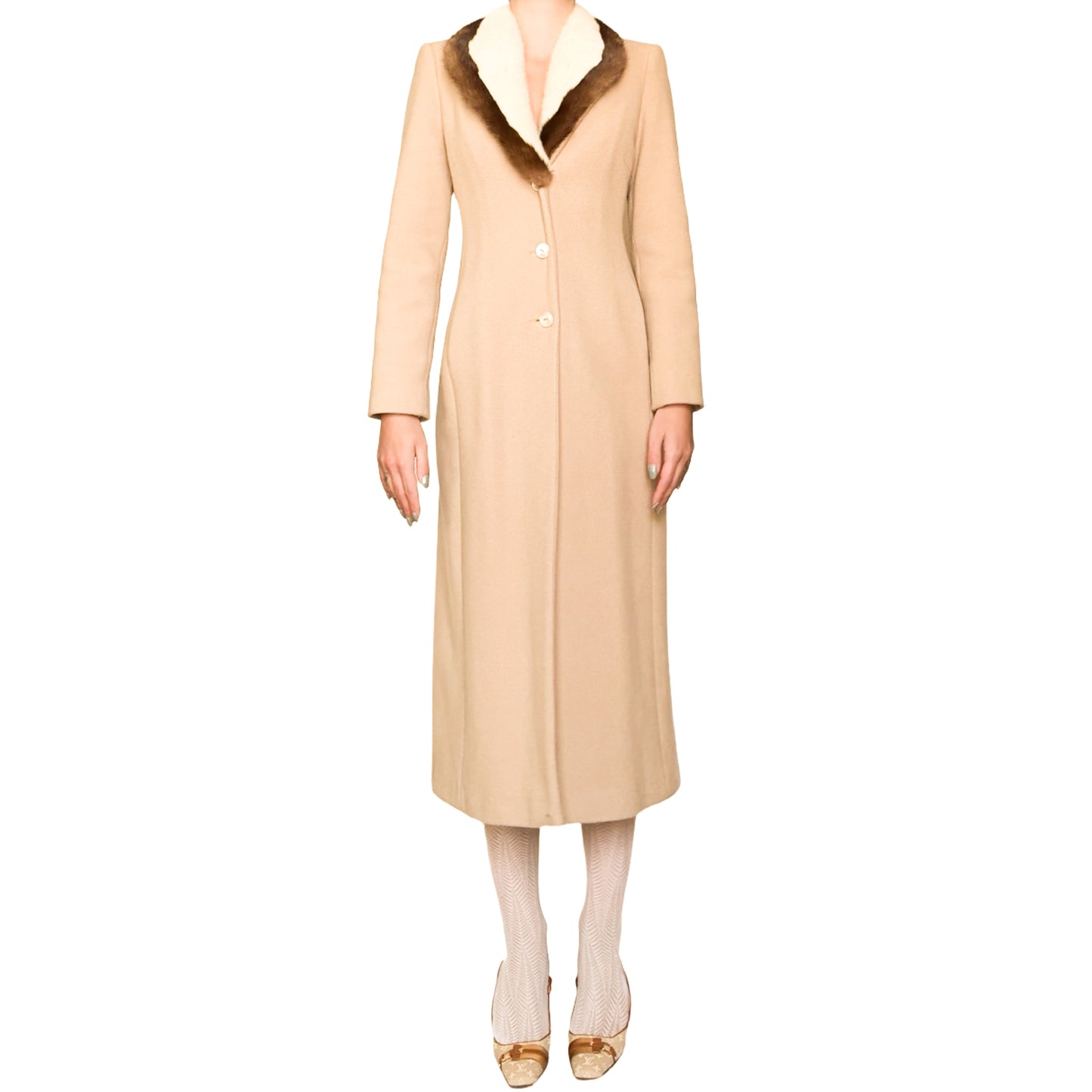 Blumarine 1999 wool & mink coat - runway