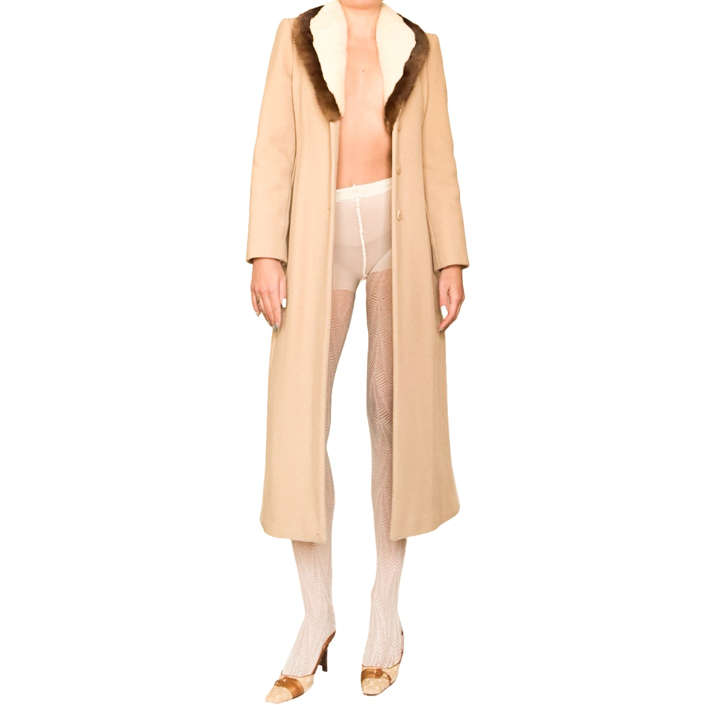 Blumarine 1999 wool & mink coat - runway