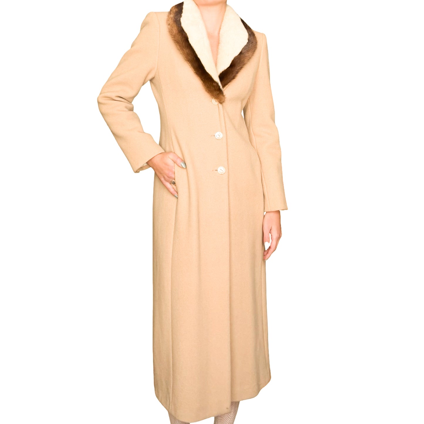 Blumarine 1999 wool & mink coat - runway