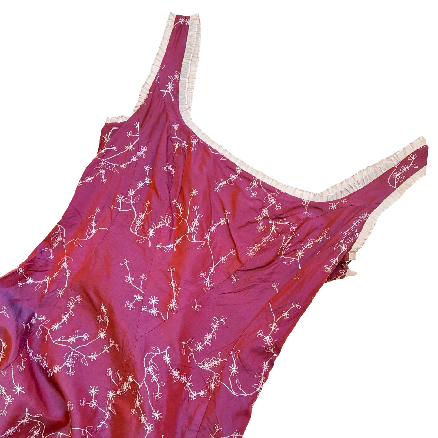 Corinne Sarrut VTG embroidered silk maxi laced dress - documented