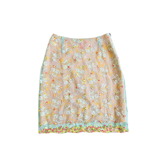 Christian Lacroix 2000s luxurious lace skirt