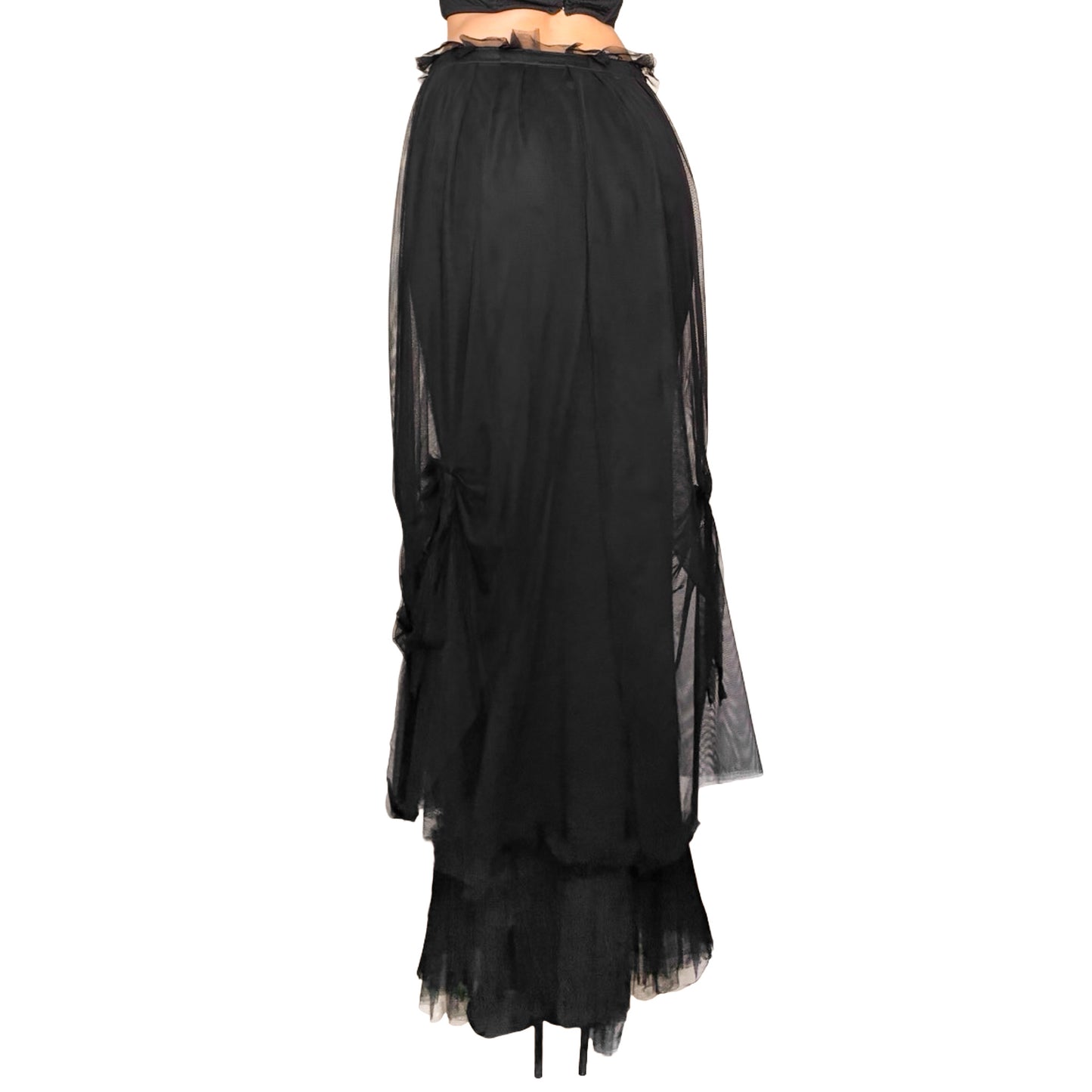 Italian designer 90s wool & silk double maxi skirt