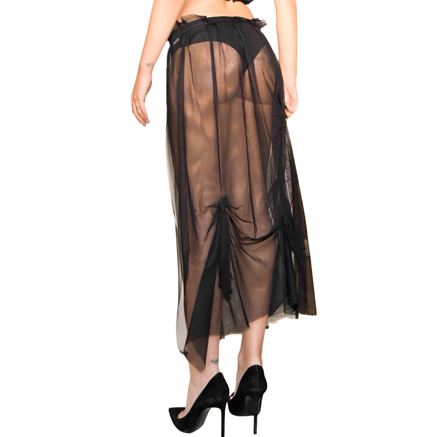 Italian designer 90s wool & silk double maxi skirt
