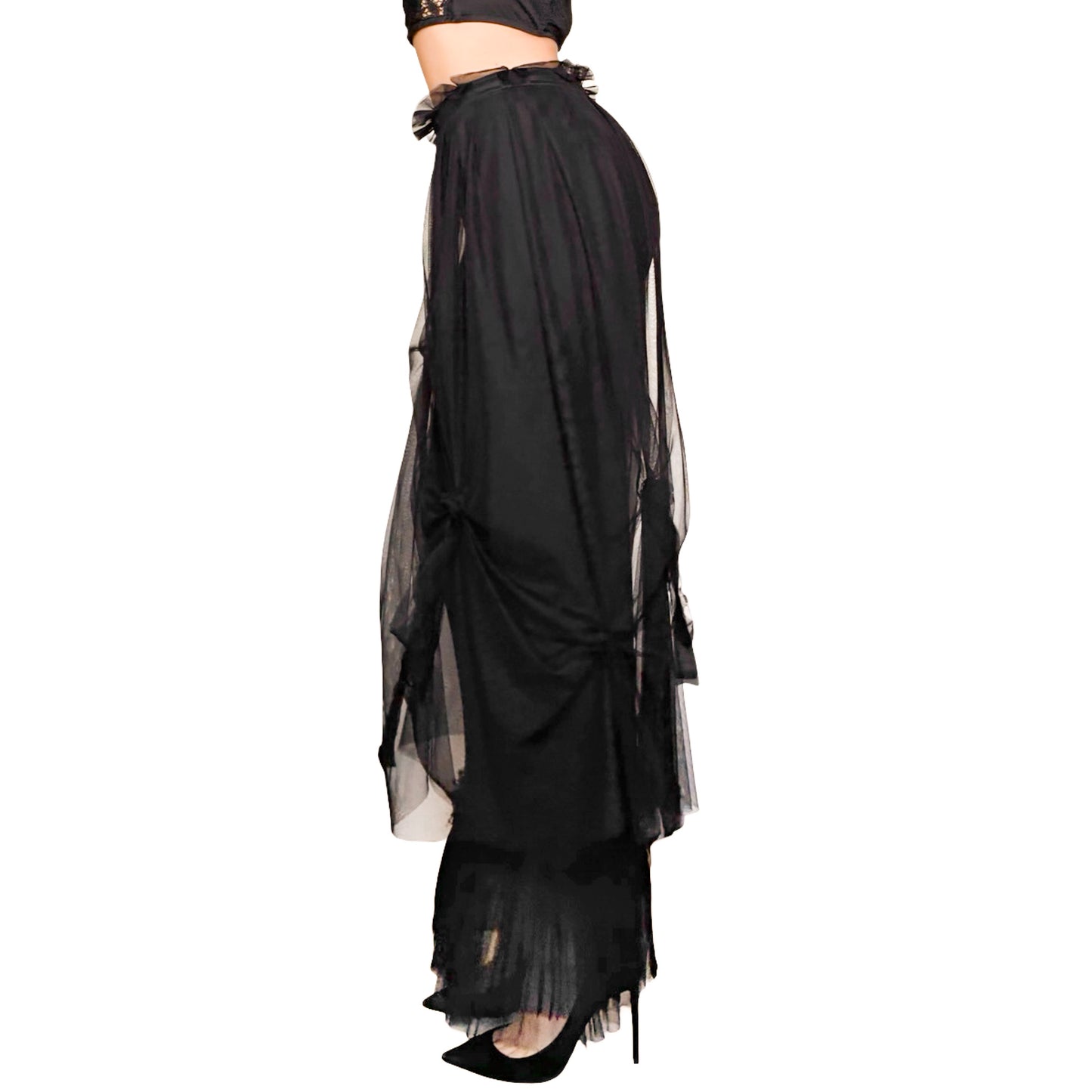 Italian designer 90s wool & silk double maxi skirt