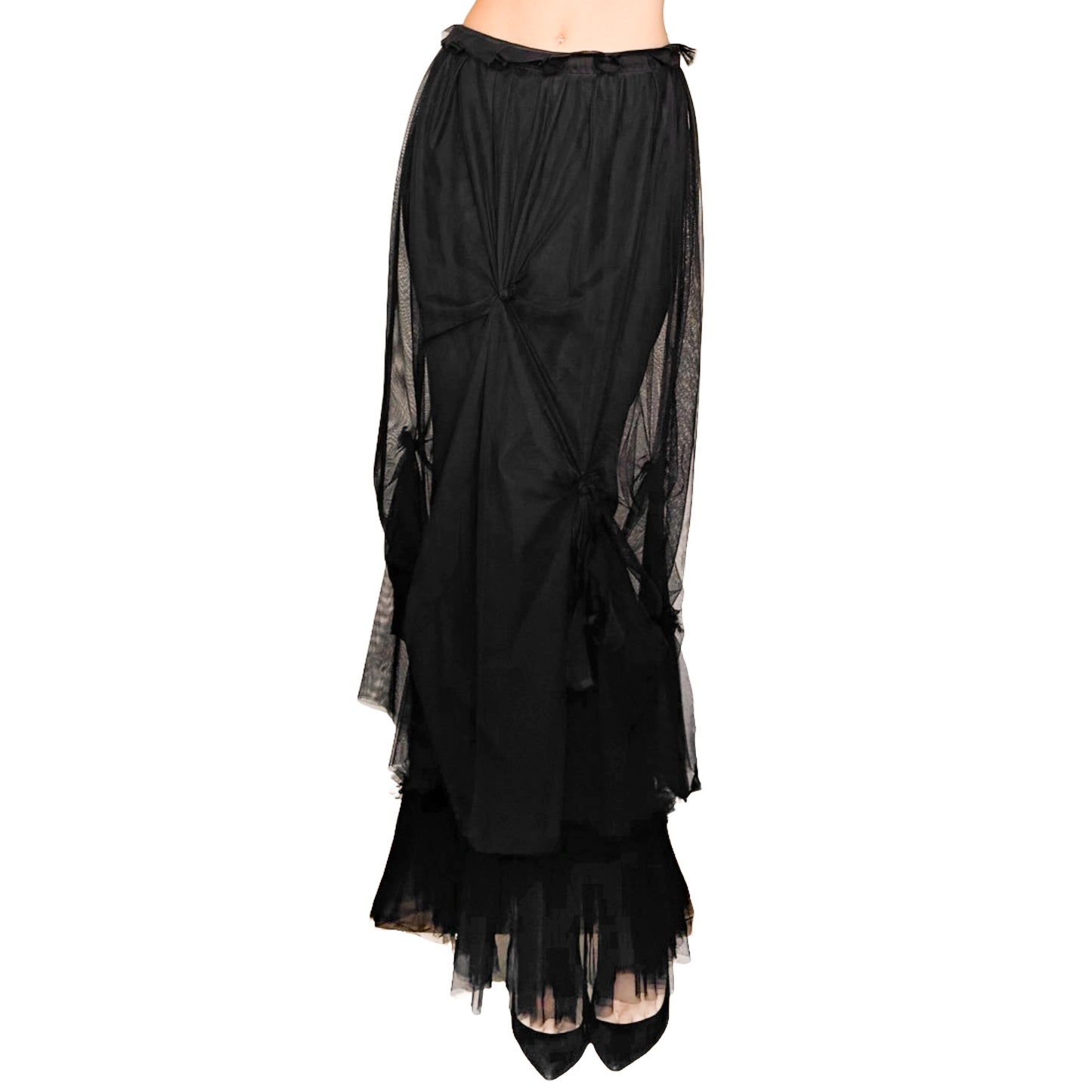 Italian designer 90s wool & silk double maxi skirt