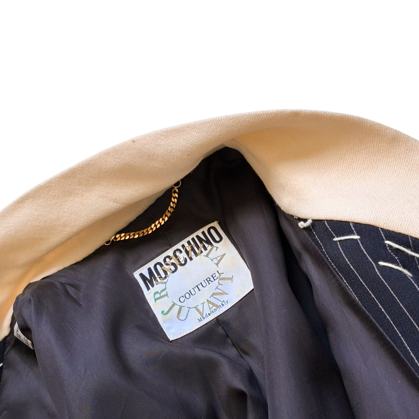 Moschino Couture 1994 Pinstripe Maxi Blazer - runway