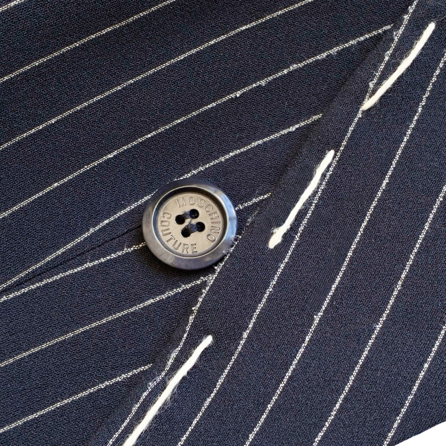 Moschino Couture 1994 Pinstripe Maxi Blazer - runway