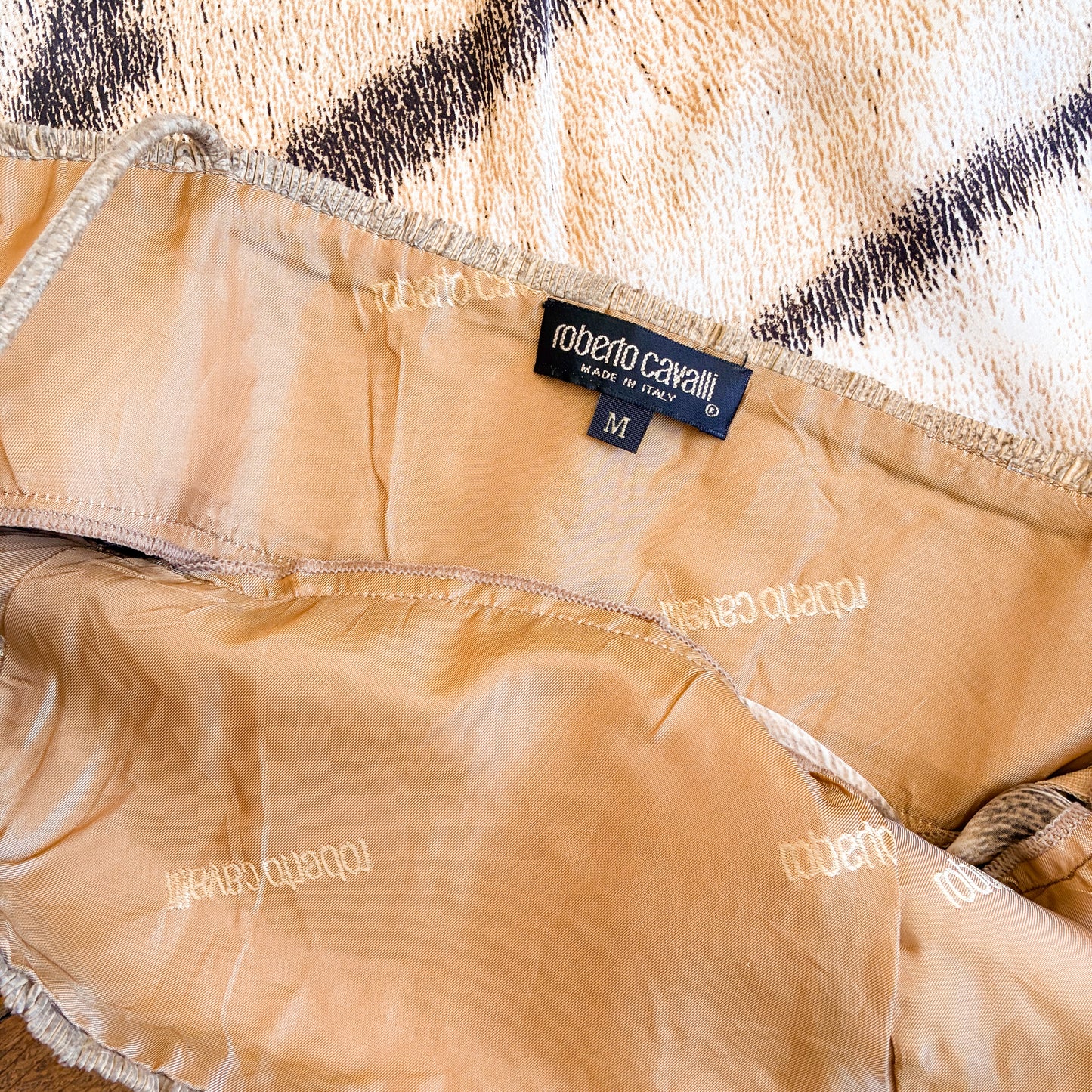 Roberto Cavalli 1998 archival OG tiger print silk gown - runway