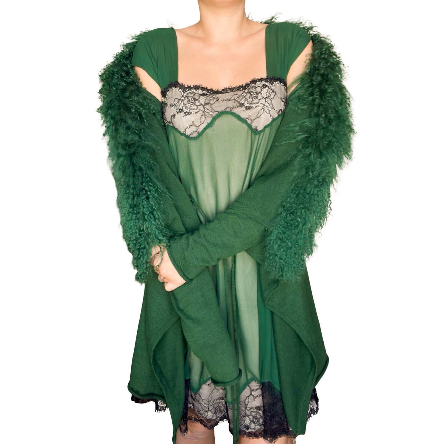 Italian Luxury Designer VTG dress + cardigan set