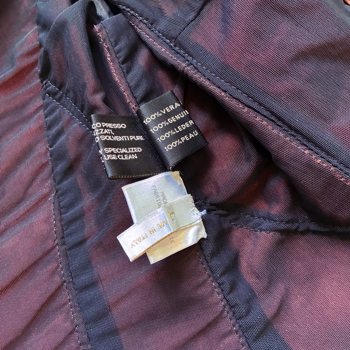 Roberto Cavalli 2001 Burnished Red Leather Hook Jacket
