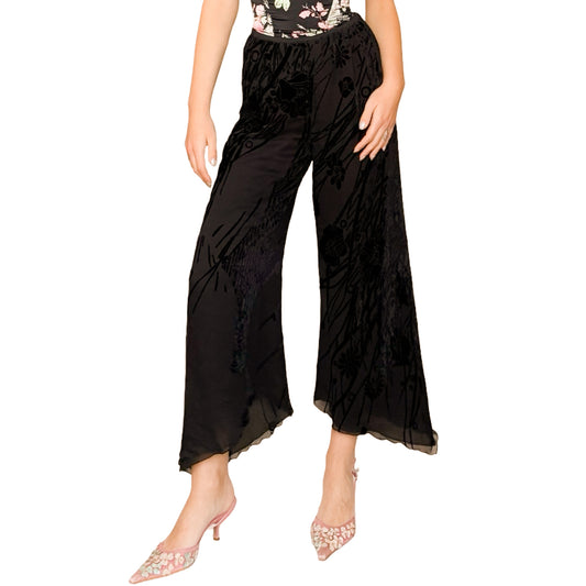 Emanuel Ungaro 1997 Silk Burned Velvet Pants