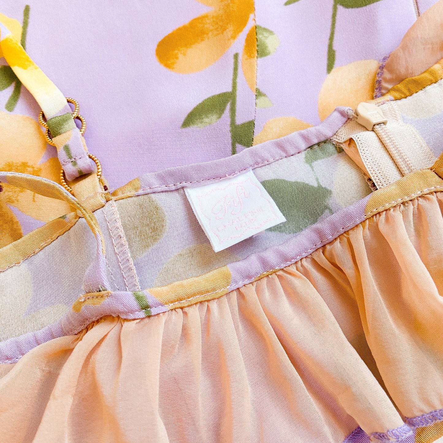 Fifi Chachnil VTG Romantic Silk Dress