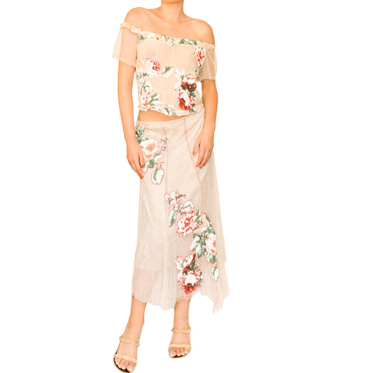 French Luxury Designer VTG Romantic Silk Set