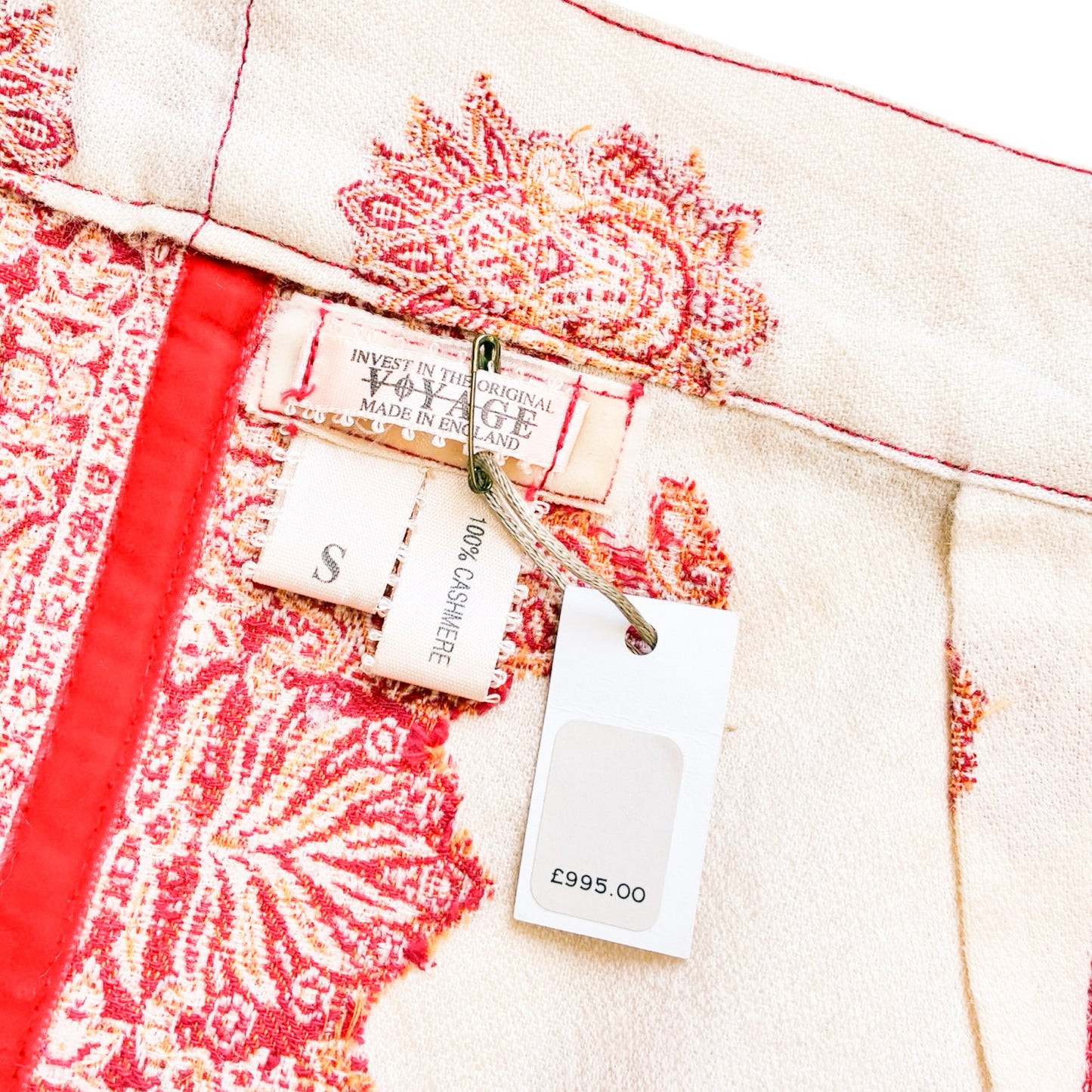 Voyage 90s cashmere wrapped beaded skirt - deadstock