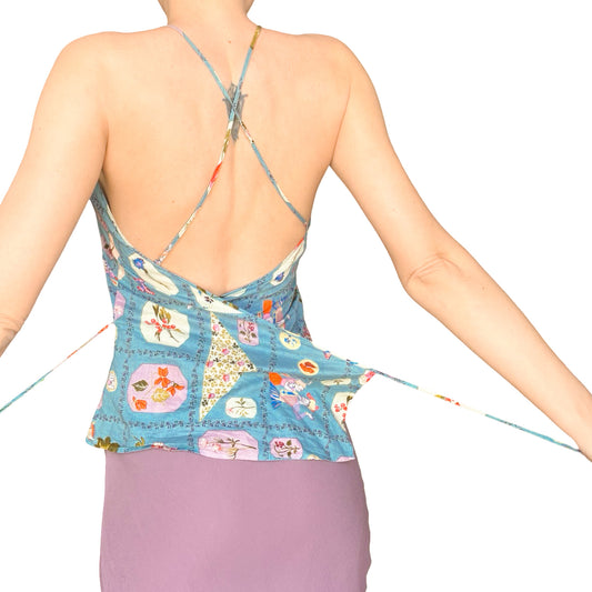 Kenzo VTG Open-Back Cotton Halter