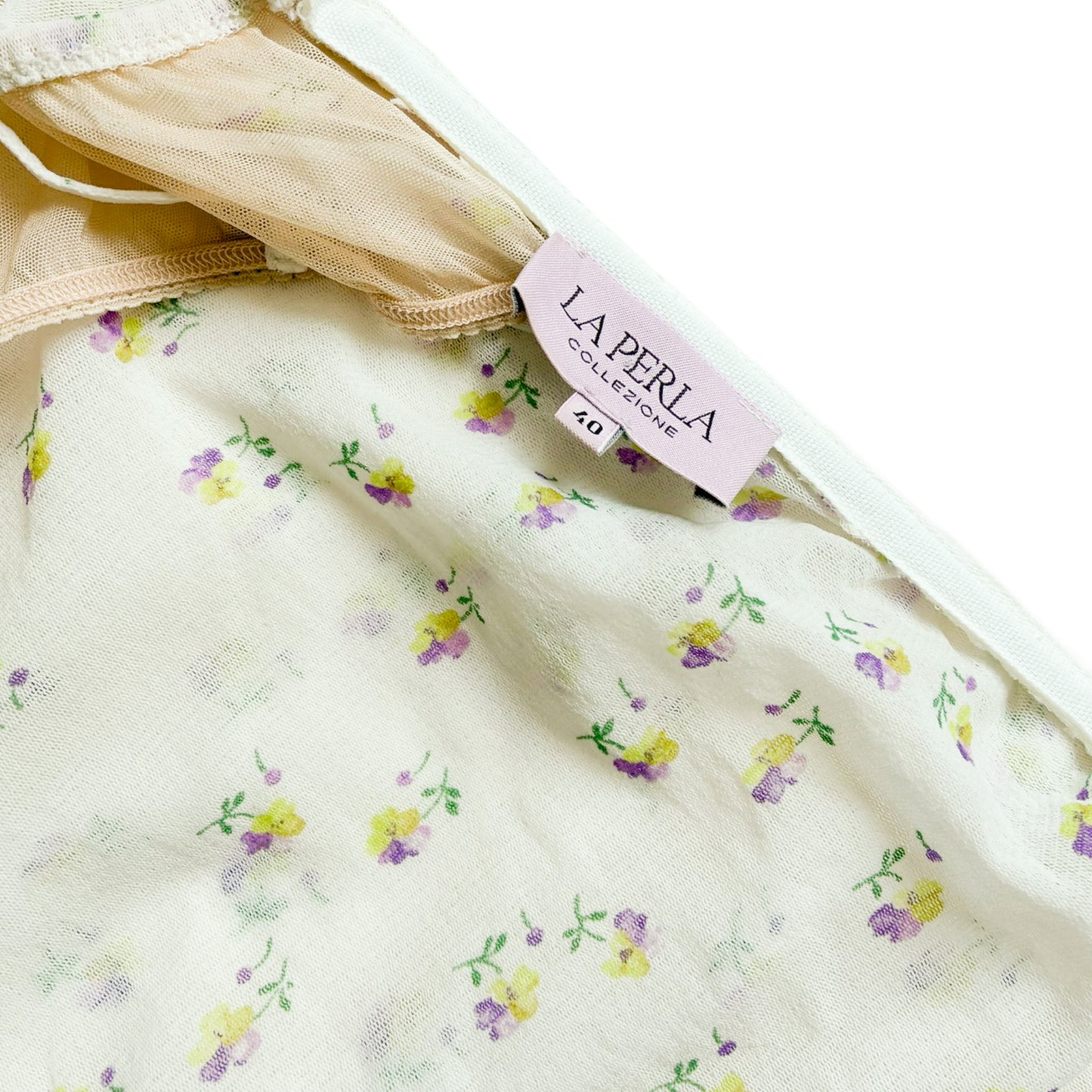 La Perla VTG Mesh Floral Bustier Top