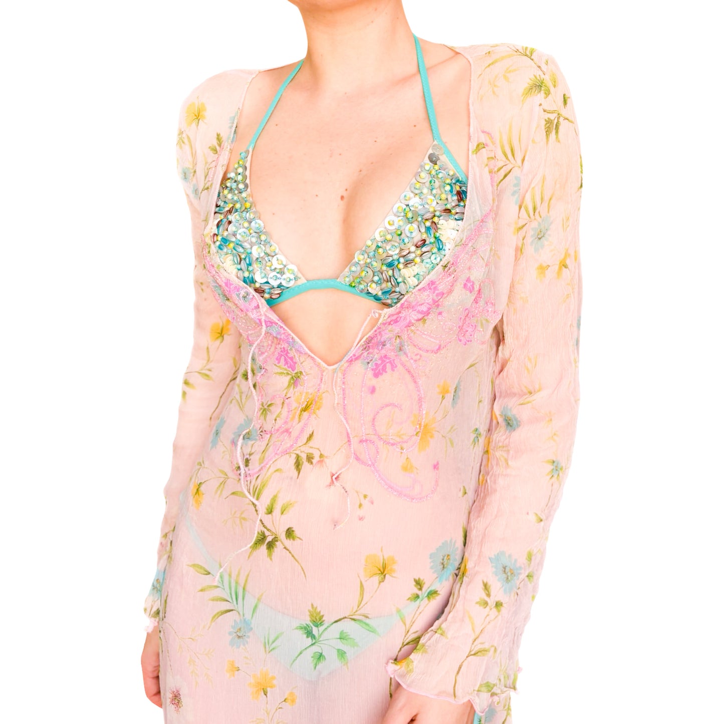 La Perla 2000s Azur Beaded Bikini