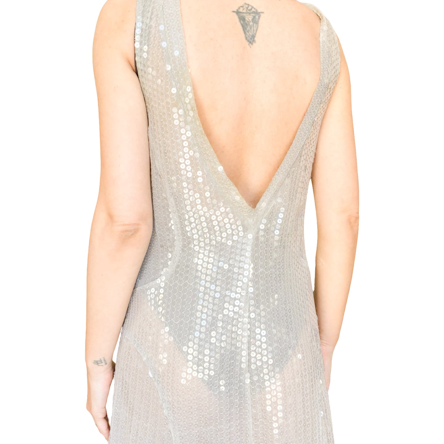 Rifat Ozbek 1996 sequins maxi dress