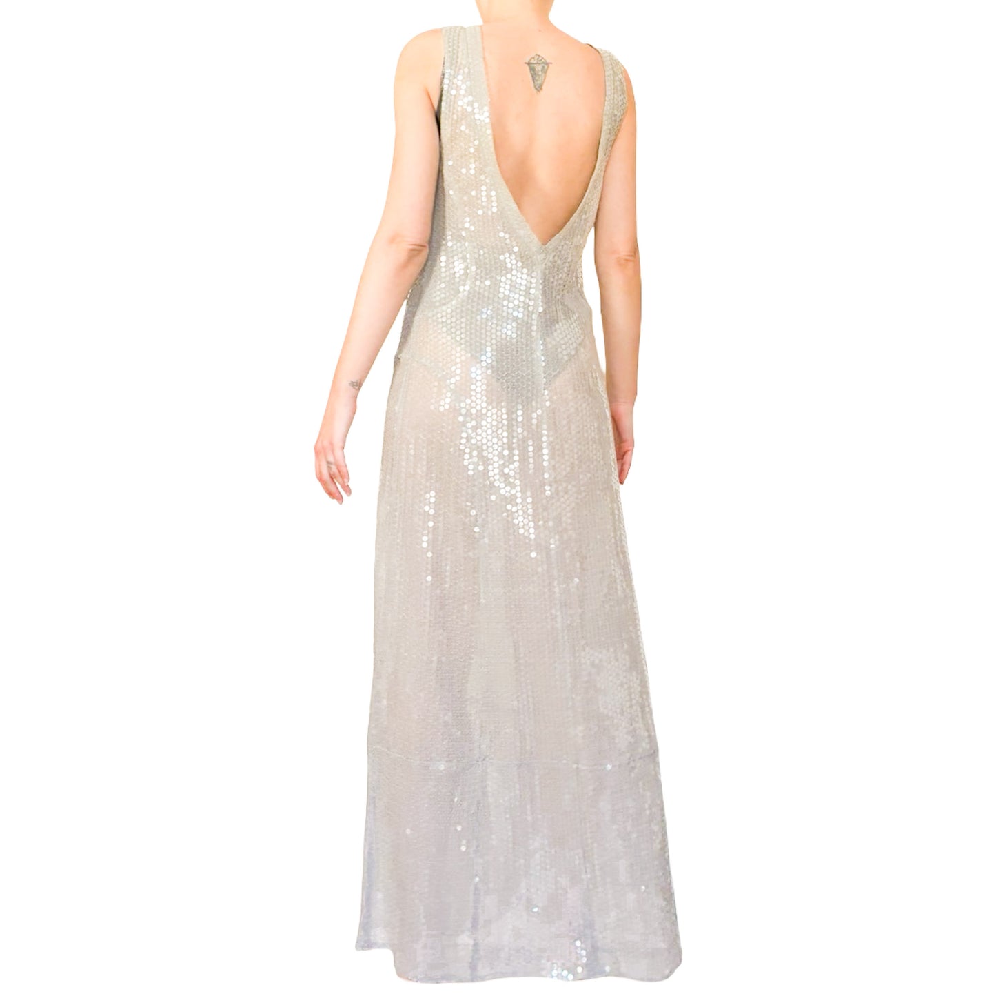 Rifat Ozbek 1996 sequins maxi dress