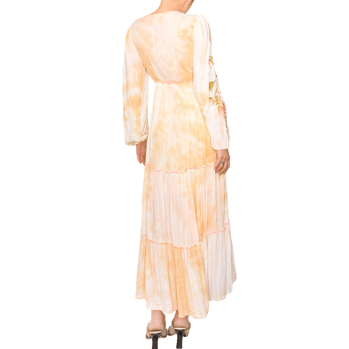 Spanish Vintage Ibiza Peach Tie-Dye Maxi