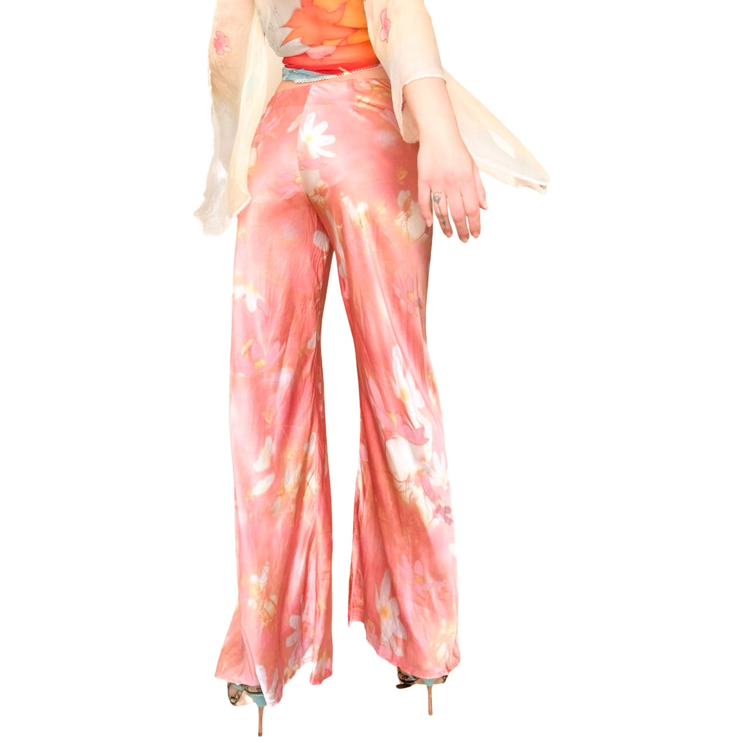 Roberto Cavalli S/S 1999 floral silk pants