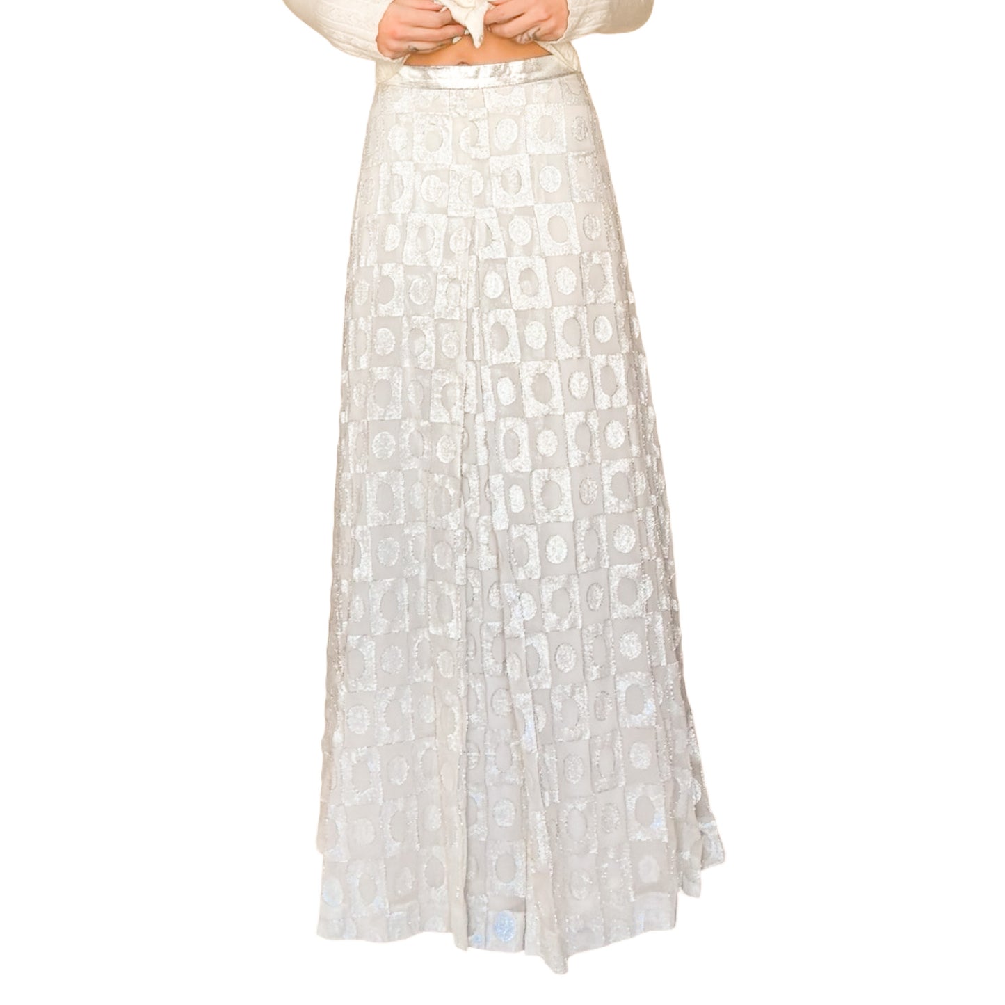 Italian VTG 70's maxi shimmer skirt