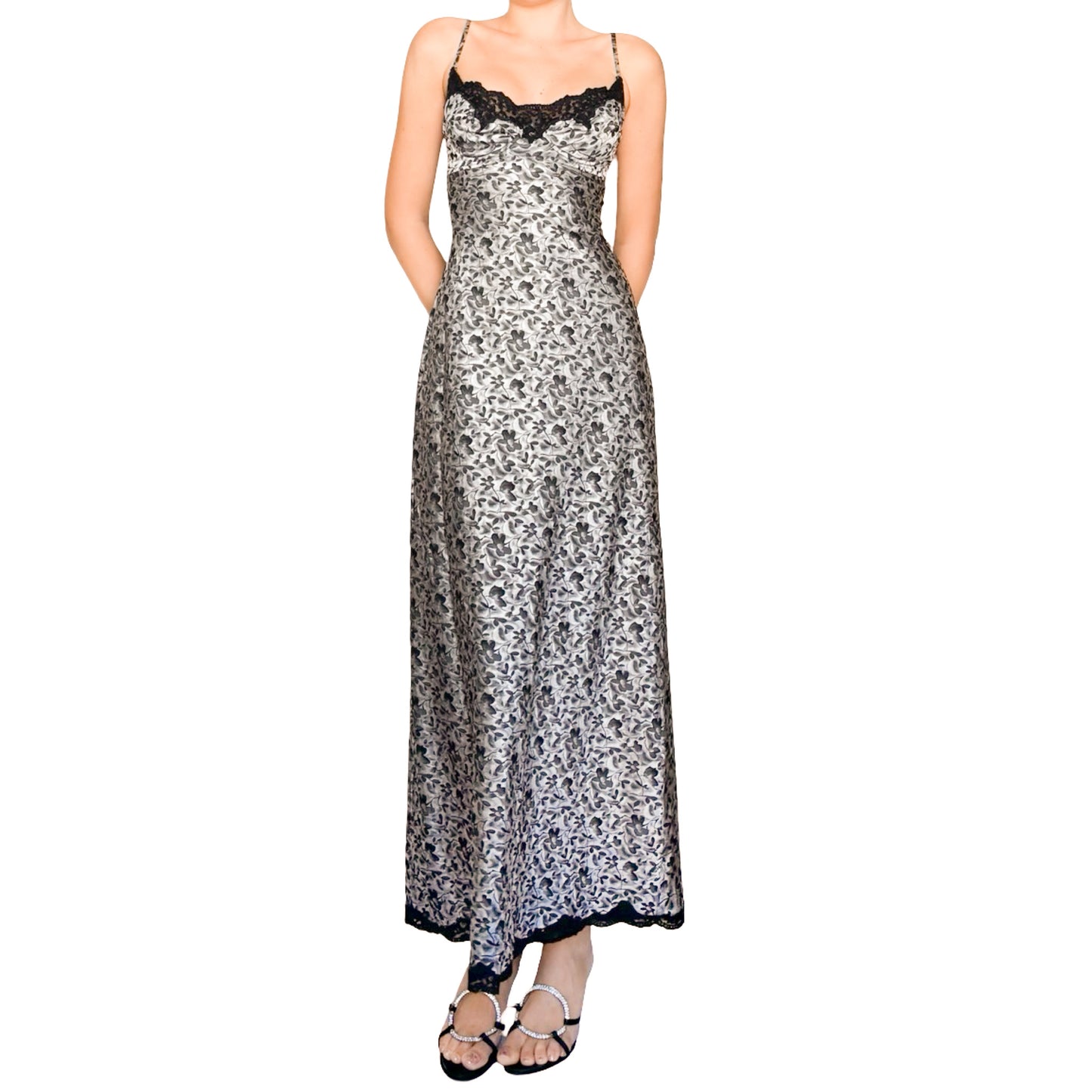 Lolita Lempicka 1999 silver silk gown - runway