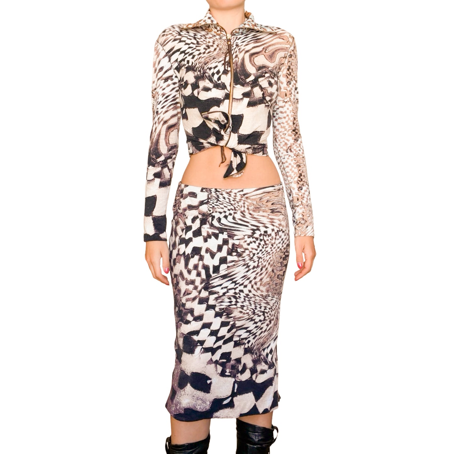 Roberto Cavalli 2003 Checkerboard Set - Runway