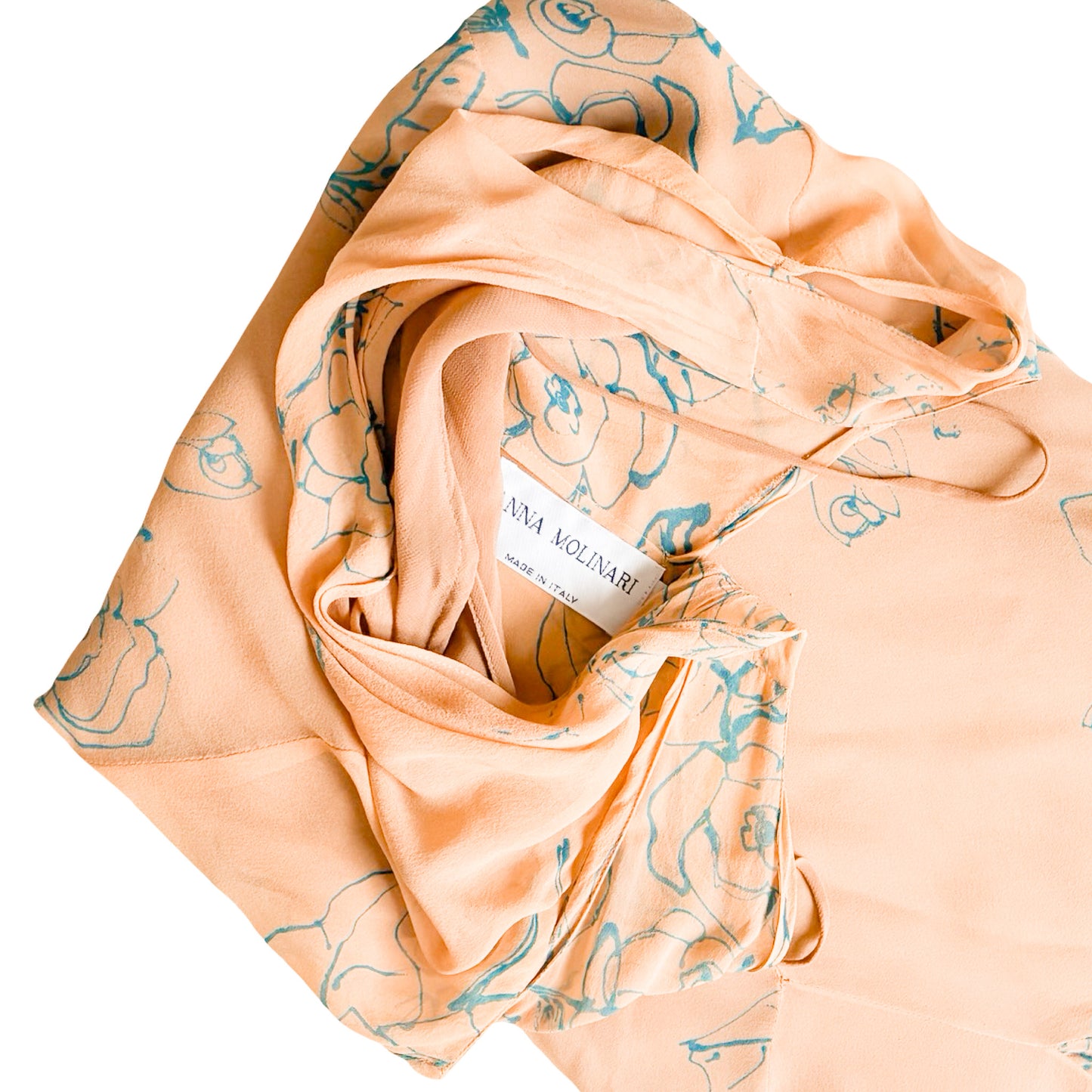 Anna Molinari 1996 silk nude dress - runway