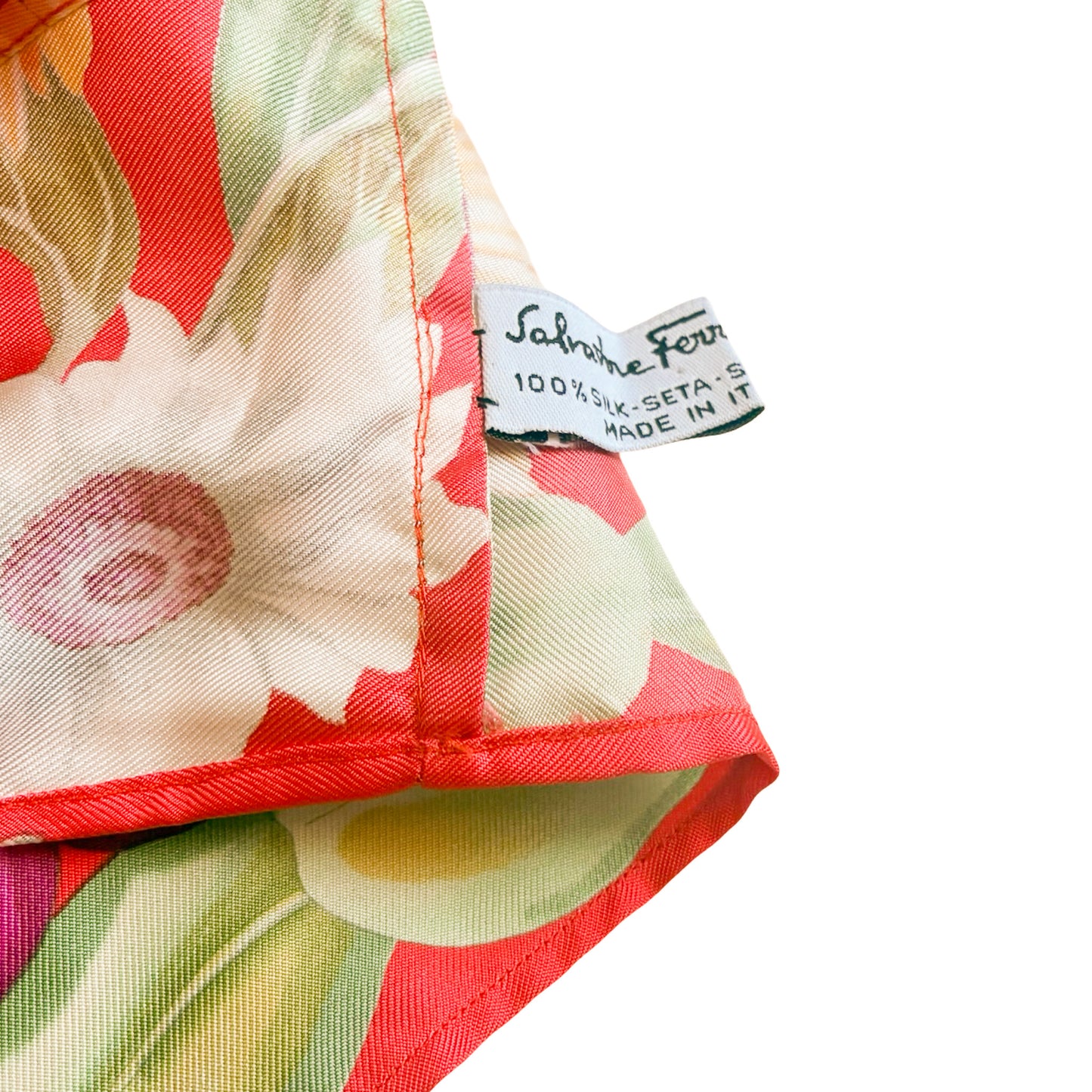 Salvatore Ferragamo VTG "Botanical" silk wrapped top - documented