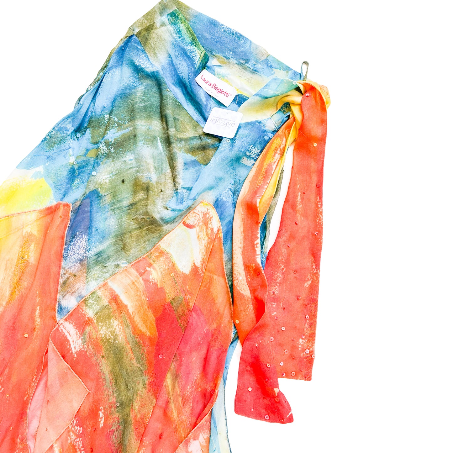 Laura Biagiotti S/S 2005 vibrant silk set with sequins – runway