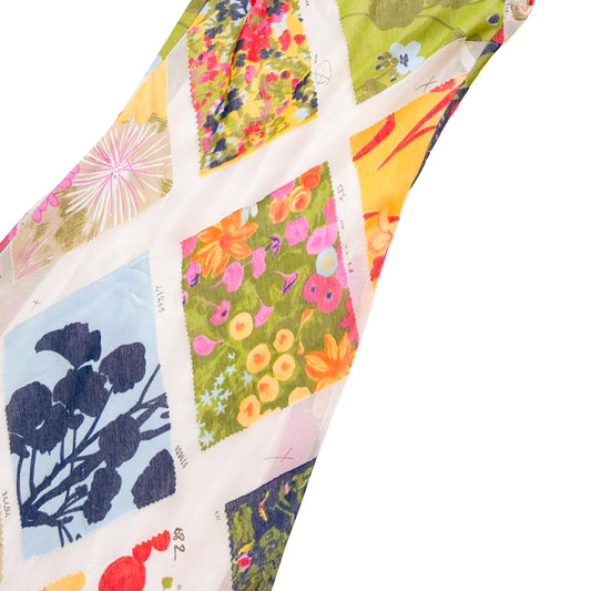Moschino 90s Rare Mesh Garden Print Dress