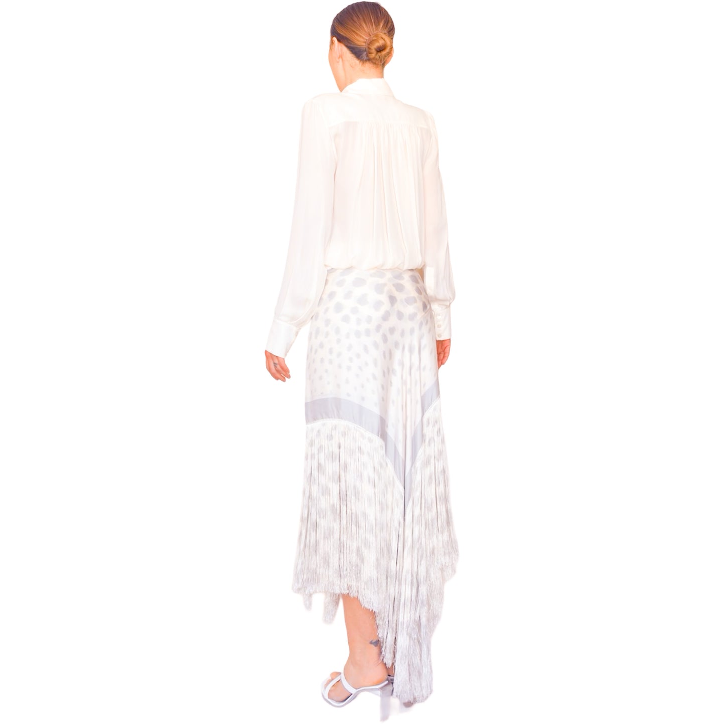 Giorgio Armani S/S 2015 rare silk fringed wrap skirt – runway