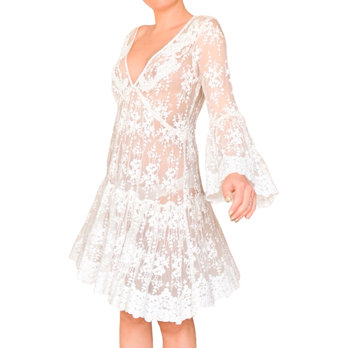 Italian VTG Beaded Lace Bohemian Dress