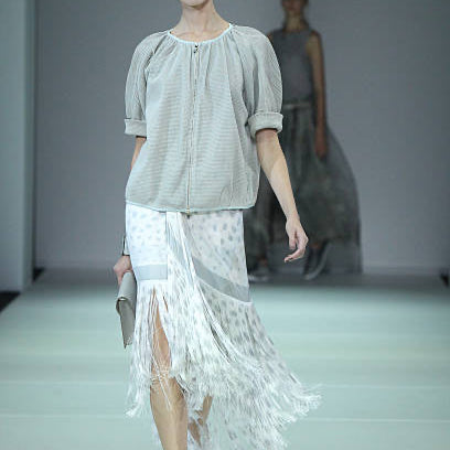 Giorgio Armani S/S 2015 rare silk fringed wrap skirt – runway