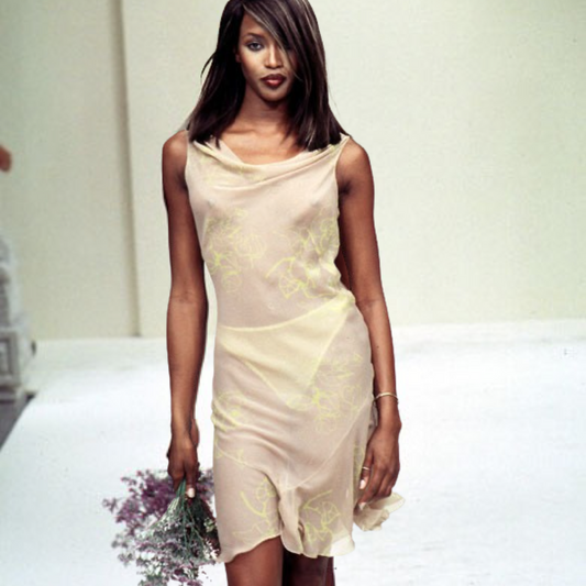 Anna Molinari 1996 silk nude dress - runway