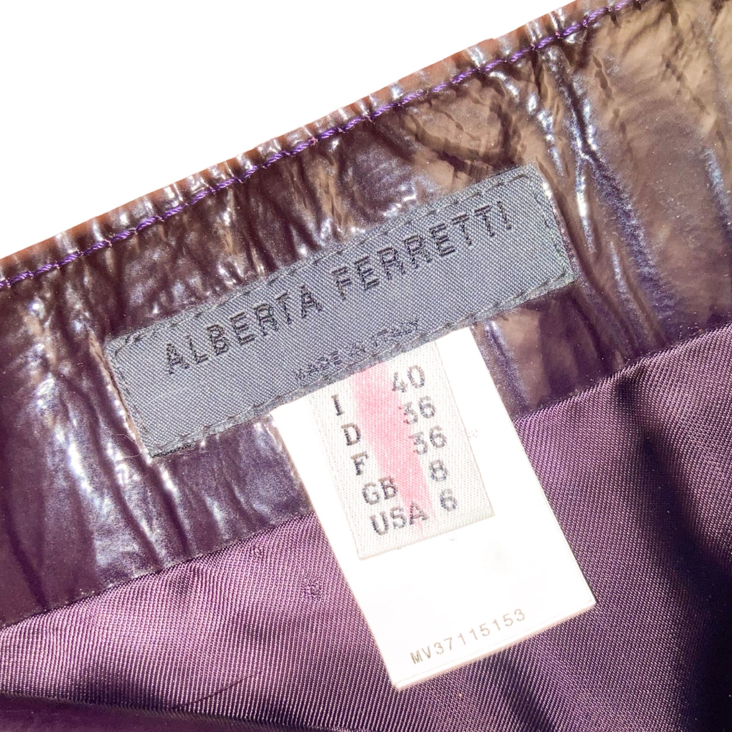 Alberta Ferretti F/W 2003 patent leather skirt - runway/ads