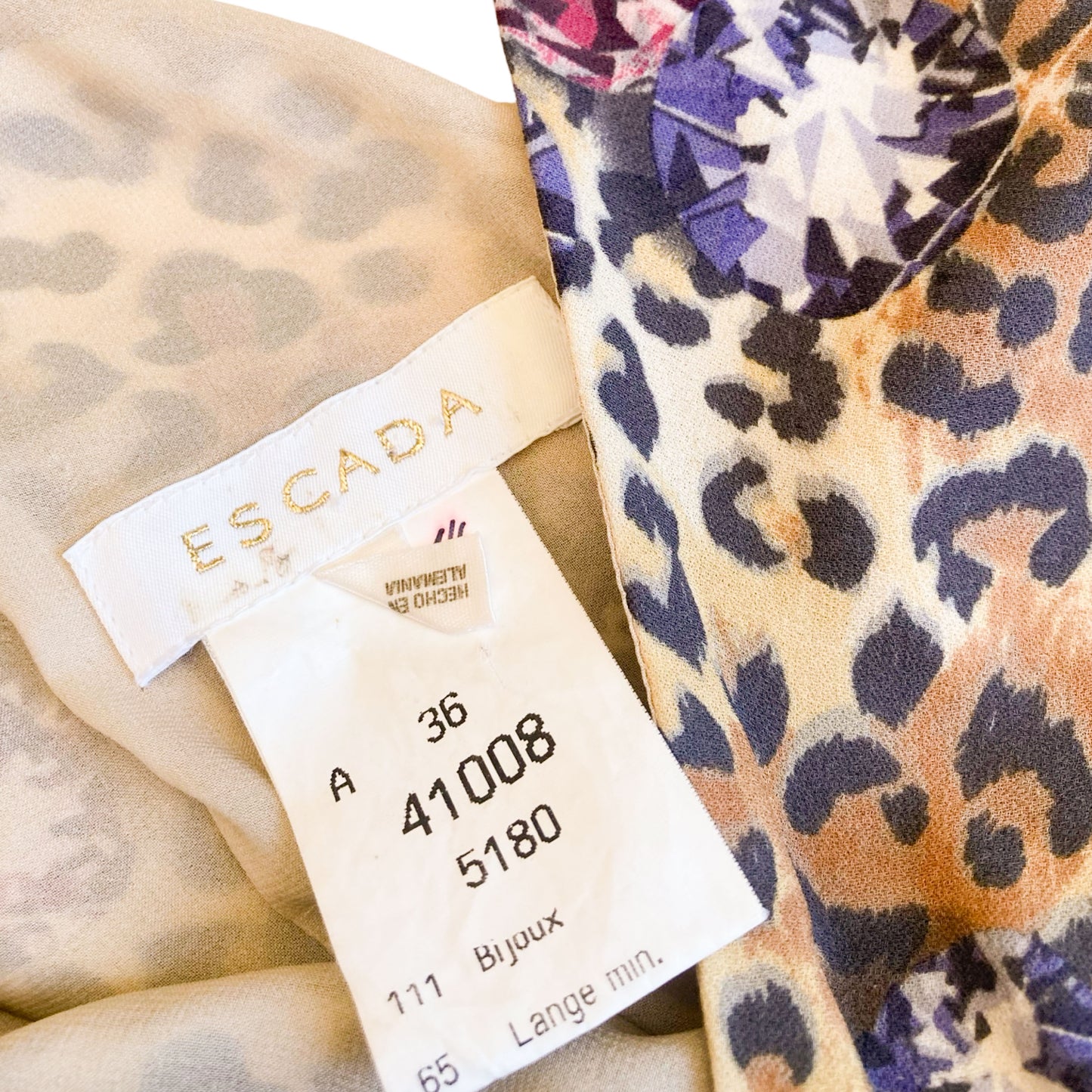 Escada S/S 2005 Jungle Silk Dress with Jewel Illusion Print - Documented