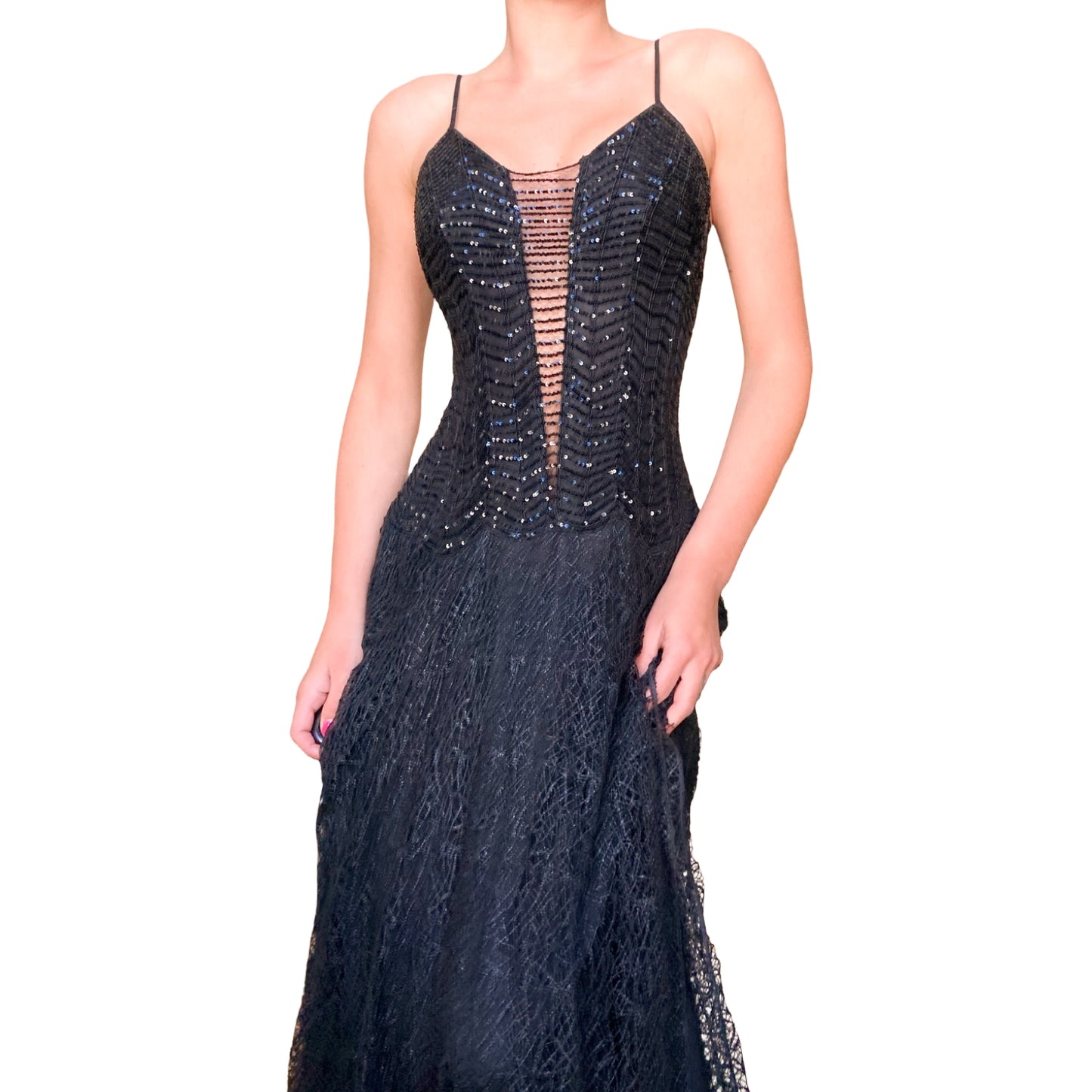 La Perla 2000's spider lace bustier gown
