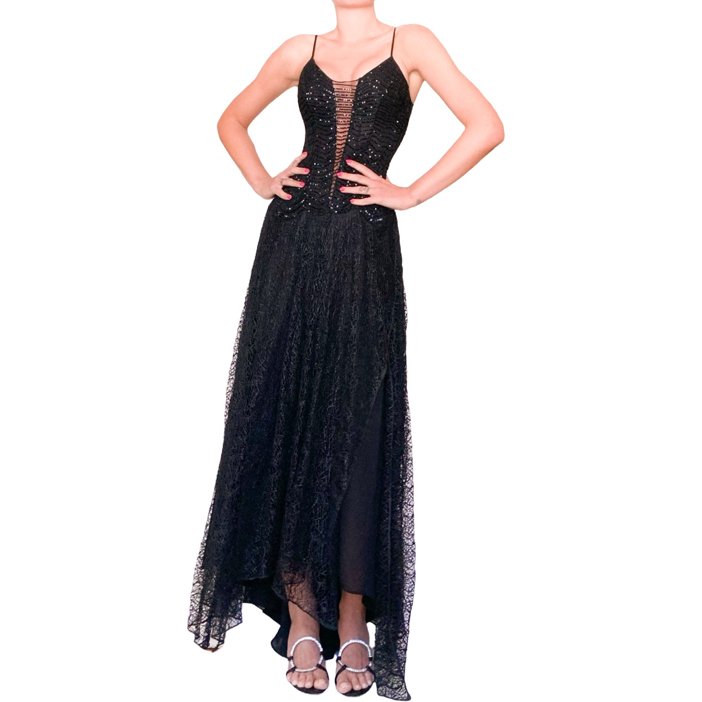La Perla 2000's spider lace bustier gown
