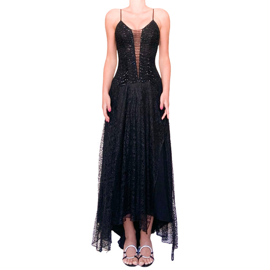 La Perla 2000's spider lace bustier gown