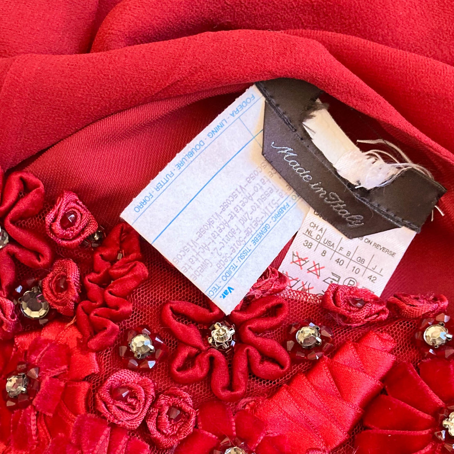 Max Mara 90's silk embroidered dress