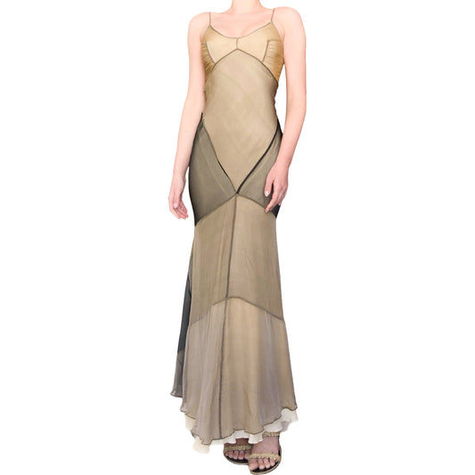 Plein Sud  1999 Silk Bias Cut Dune Dress - documented
